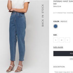 Oak + Fort Paperbag High-Waisted Jean